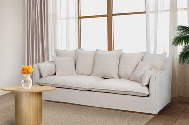 Sydney Slip Cover 3 Seater Sofa - Almond at online8 furniture store Auckland