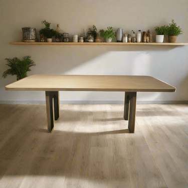 Talia Dining Table with Arch Legs - Oak at online8 furniture store Auckland