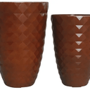 Tall Dimond Resin Planter - Set of 2 at online8 furniture store Auckland