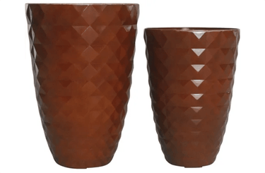 Tall Dimond Resin Planter - Set of 2 at online8 furniture store Auckland