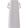 Tanvi White 4-Ear Vase - Small at online8 furniture store Auckland