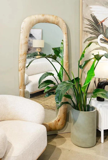 Tasmin Mirror 180x80cm - Burl Veneer at online8 furniture store Auckland