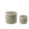 Tassel Cement Knit-Look Planter Set of 2 at online8 furniture store Auckland