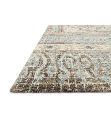 Tatum Wool Rug - Stone/Blue at online8 furniture store Auckland