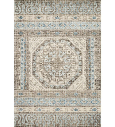 Tatum Wool Rug - Stone/Blue at online8 furniture store Auckland