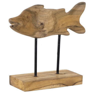 Teak Fish Figure on Stand at online8 furniture store Auckland