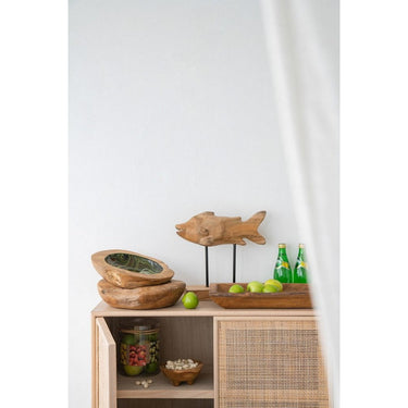 Teak Fish Figure on Stand at online8 furniture store Auckland