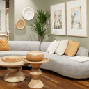 Terra 2 Piece Large Sectional Curved Sofa - Grey at online8 furniture store Auckland