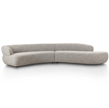 Terra 2 Piece Large Sectional Curved Sofa - Grey at online8 furniture store Auckland