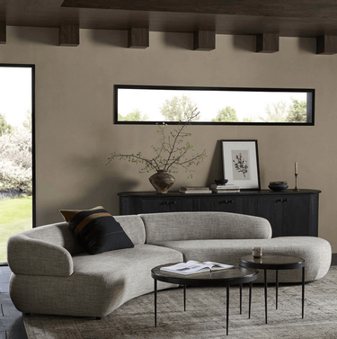 Terra 2 Piece Large Sectional Curved Sofa - Grey at online8 furniture store Auckland