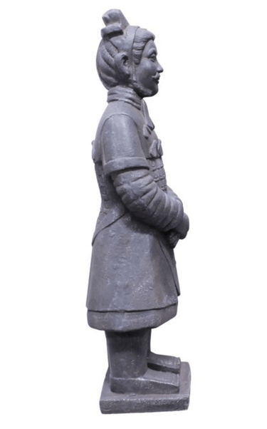 Terracotta Warrior 104cm – Grey Fiber Cement Statue at online8 furniture store Auckland