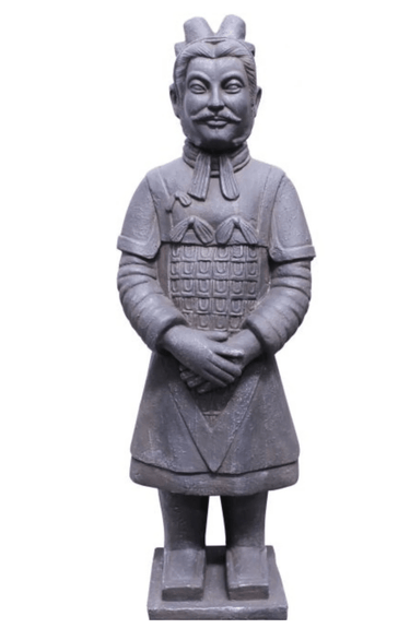Terracotta Warrior 104cm – Grey Fiber Cement Statue at online8 furniture store Auckland
