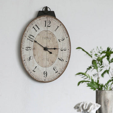 Thaddeus Oval Wall Clock | Clocks NZ at online8 furniture store Auckland