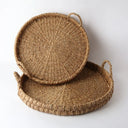 The Coastal Circle Seagrass Tray Set | Set of 2 at online8 furniture store Auckland
