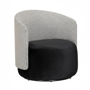The Estella Swivel Chair – Houndstooth & Noir at Online8 Furniture Auckland NZ