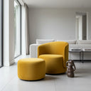 The Estella Swivel Chair - Velvet Mustard at Online8 Furniture Auckland NZ