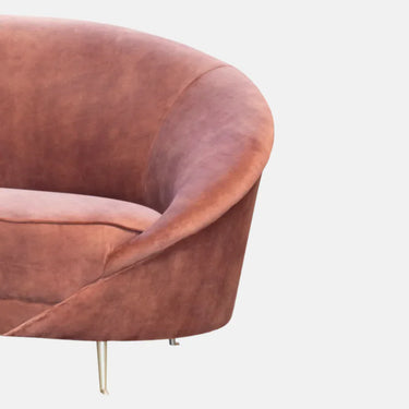 The Jane Adore Curved Sofa - Hazel & Antique Brass at Online8 Furniture Auckland NZ