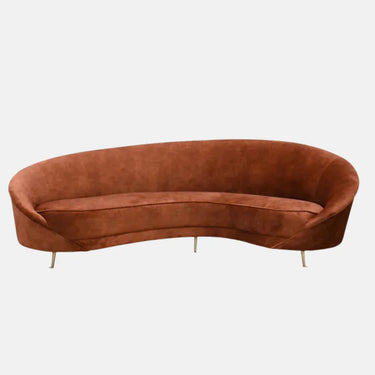 The Jane Adore Curved Sofa - Hazel & Antique Brass at Online8 Furniture Auckland NZ