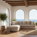 The Luxe Slipcover Sofa with Left-Hand Chaise - Toffee at Online8 Furniture Auckland NZ