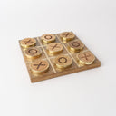 The Regent Mango Wood & Brass Tic Tac Toe Set at Online8 Furniture Auckland NZ