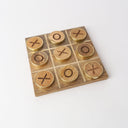 The Regent Mango Wood & Brass Tic Tac Toe Set at Online8 Furniture Auckland NZ