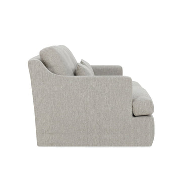 The Rhys 2 Seater Slipcover Sofa in woven oyster, 180 x 102 x 80cm with elastic webbing suspension