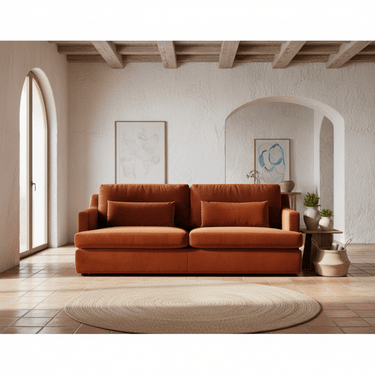 The Rhys 2-Seater Sofa - Velvet Gingerbread at Online8 Furniture Auckland NZ