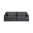 The Rhys 3-Seater Sofa in greyed green over a solid NZ pine frame with webbing suspension