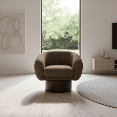 Theo Swivel Chair - Brown Milan at Online8 Furniture Auckland NZ