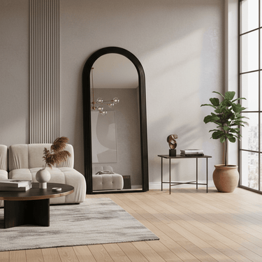 Thorndon Arch Floor Mirror – Black Onyx at Online8 Furniture Auckland NZ