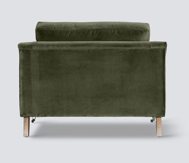 Thornfield 1.5 Seater Armchair - Olive Velvet at Online8 Furniture Auckland NZ