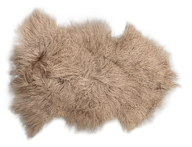 Tibetan Long Wool Single Sheepskin - Camel at online8 furniture store Auckland