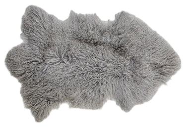 Tibetan Long Wool Single Sheepskin - Grey at online8 furniture store Auckland