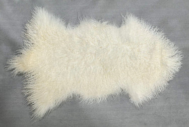 Tibetan Long Wool Single Sheepskin - Natural White at online8 furniture store Auckland