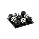 Tic Tac Toe Set - Black & White in smooth resin, a 22.5 x 22.5cm tabletop game