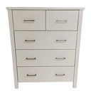 Tina 5 Drawer Tallboy White at online8 furniture store Auckland