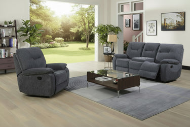 Titan 3 Seater Manual Recliner with Console - Grey at Online8 Furniture Auckland NZ