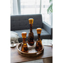 Tobacco Glass Bottle Set/3 at online8 furniture store Auckland