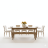 Toulouse Extendable Dining Suite – Smokehouse Rustic Light at online8 furniture store Auckland