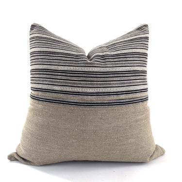 Tribal Cushion Cover - Black Linen at online8 furniture store Auckland