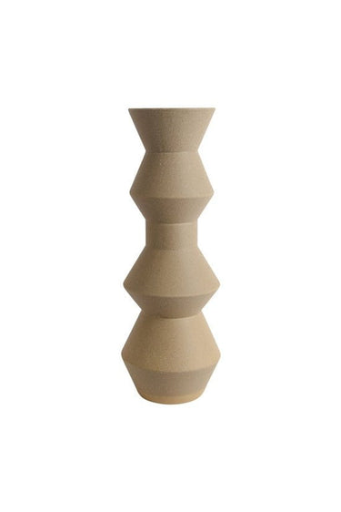 Triple Angle Ceramic Vase Sand at online8 furniture store Auckland