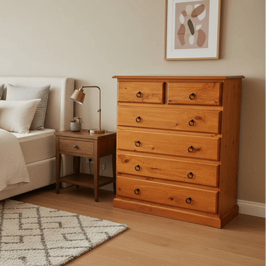 Troy 6 Drawer Tallboy at Online8 Furniture Auckland NZ