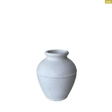 Tuscan Terracotta Jar - White Small at online8 furniture store Auckland