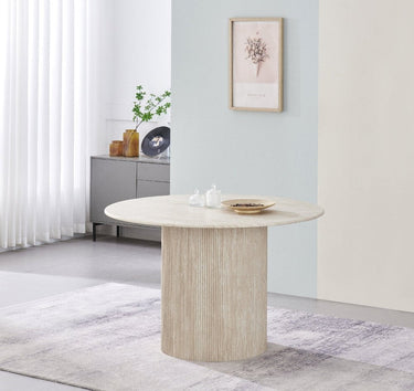 Tuscan Travertine Round Dining Table at online8 furniture store Auckland