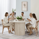 Tuscan Travertine Round Dining Table at online8 furniture store Auckland