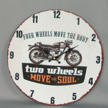 Two Wheels Clock - 34Cm at online8 furniture store Auckland