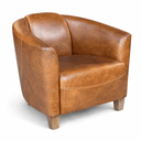Vanguard Aged Leather Armchair Tub Chair – Cognac at Online8 Furniture Auckland NZ