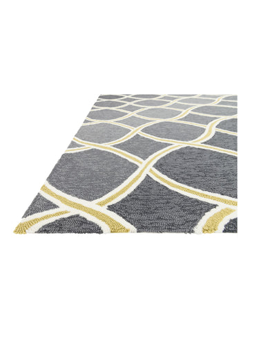 Venice Beach Rug - Charcoal/Lime at online8 furniture store Auckland