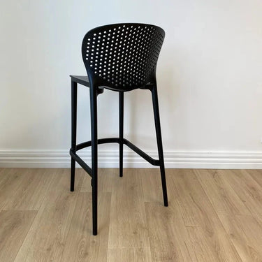 Verona Indoor/Outdoor Barstool - Black at online8 furniture store Auckland