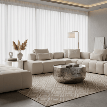 Vienna Aluminum Coffee Table - Antique Silver at Online8 Furniture Auckland NZ